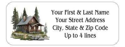 150 Rustic Log Cabin Mailing Return Address Labels Personalized  1 X 2 5/8 In. • $7.99