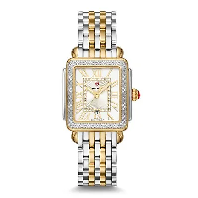 Michele Deco Madison Mid Diamond Two-Tone Roman Numeral Dial Watch MWW06G000002 • $1750