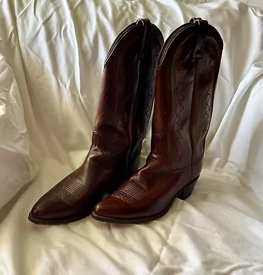 VINTAGE DAN POST COWBOY WESTERN Brown Leather  Mens Sz 13 • $50