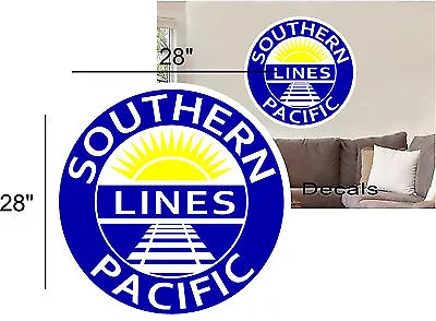 28  Southern Pacific Railroad Logo Decal Make Your Own Sign Train Wall Or Window • $22.49