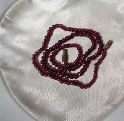 £9.99 • Buy Lovely Vintage 1960's/70's Delicate Round Real Garnet Bead Necklace