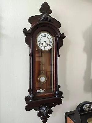 Antique German 8 Day Spring Driven Wall Clock • $650