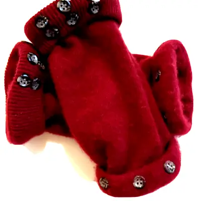 $28.49 • Buy Fingerless Gloves Red Purple Maroon 100% Cashmer S M L Mittens Arm Warmers Cuffs