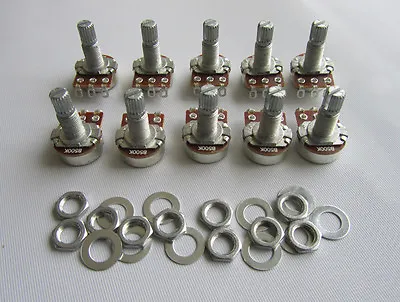 10x B500K Linear Guitar Mini Pots Long Split Shaft 500K Guitar Potentiometers • $6