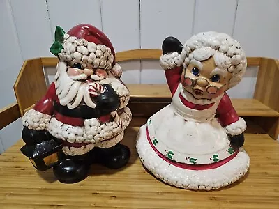 Vintage Santa & Mrs. Claus. Ceramic Handpainted Figures  I Saw Mommy Kissing... • $36