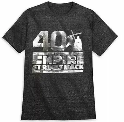 $27 • Buy Star Wars EMPIRE STRIKES BACK 40th Anniversary Adult T-Shirt Gray Silver Large