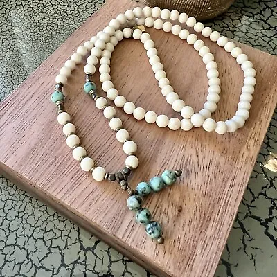 Jade Mala Beads Wrap 108 Bead Mala Bracelet Or Necklace Yoga Prayer Meditation • $29