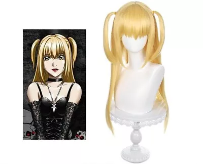 Anime Death Note Misa Amane Cosplay Wig Womens Long Straight Bangs Golden Hair • $23.99