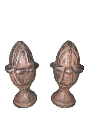 $34.99 • Buy VTG Brown Cast Iron PINEAPPLE Architectural Salvage Fence? Post Topper Finial