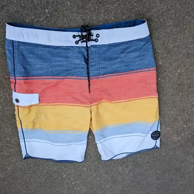 Rip Curl Board Shorts Red Yellow Blue White Size 32 • $13.99