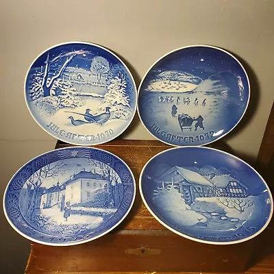 Set Of 4 Royal Copenhagen B&G Blue Christmas Plates Jule After 1970 1972 1975 • $10