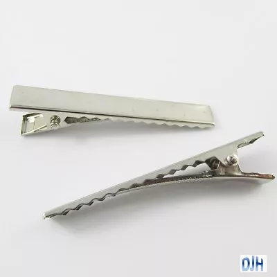 Bulk 20pcs DIY Alligator Hair Clip Finding Hair Bow Beak Clip Silver Tone 57x9mm • $3.95