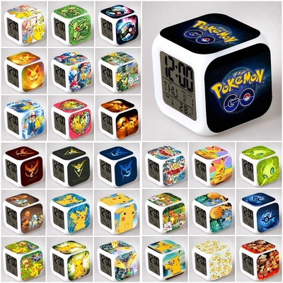 $14.69 • Buy Pokémon Pikachu Alarm Clock LED Flash Digital Watch Night Light Lamp Cube Clock