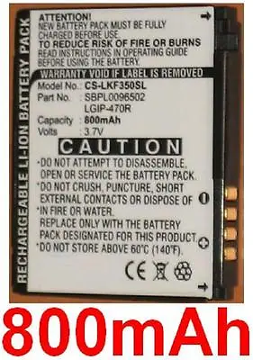 800mAh Battery Type LGIP-470R SBPL0096502 For LG Cookie KF350 KP500 KP501 • £11.30