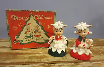 Vintage 1957 Napco Christmas Angel Bell Figurine Ornaments  & Original Box -Read • $175