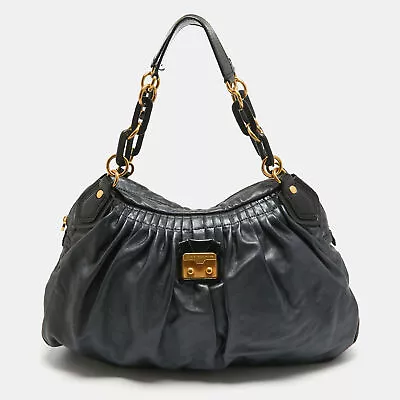 Marc By Marc Jacobs Metallic Grey Leather Hobo • $168