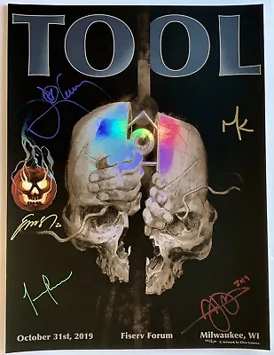 Tool Signed Milwaukee Poster 2019 Concert Group Autographed Eliza Art Rare • $2695