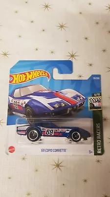 2022 Hot Wheels '69 Chevy Copo Corvette Blue Hw Retro Racers 6/10 Short Card • $4