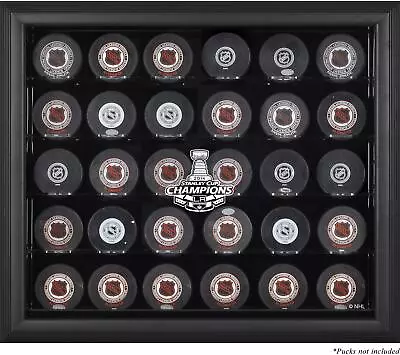 LA Kings 2014 Stanley Cup Champs Black Framed 30-Puck Logo Display Case • $157.49