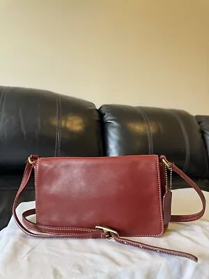 Vintage COACH Red Leather Shoulder/ Crossbody Bag-9599 • $40