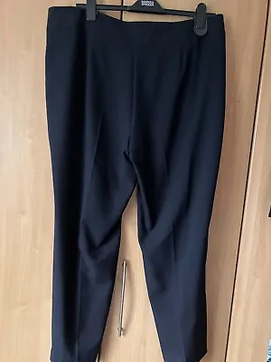 £14.99 • Buy M&S Dark Navy Straight Leg Trousers Size 22 Medium BNWT I Leg 30”