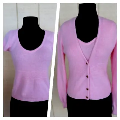 Vintage Gianni Versace Knit Twin Sweater Set Cardigan Top Shirt Tunic Sz 40 S M • $129