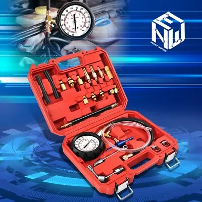 21Pcs Trucks Cars ATV Motorcycles Fuel Pressure Gauge Tester Kit Oil Tool Set • $42.99