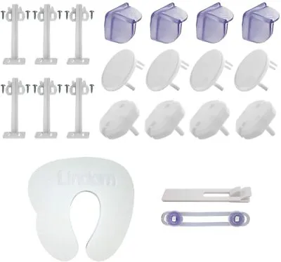 Lindam Home Safety Kit 21 Pcs Child Door Stopper Safety Table Protectors • £6.97