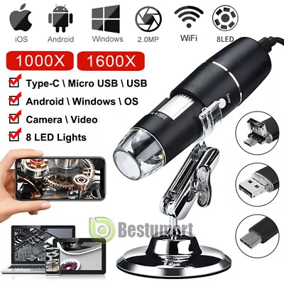 3in1 LED 500X 1000X 1600X Wifi/USB Digital Microscope Endoscope Magnifier Camera • $21.79