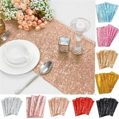 12 X108  Sequin Glitter Table Runners Cover Sparkly Christmas Wedding Party • £9.62