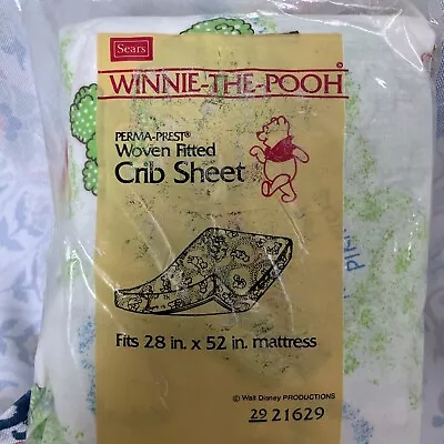 Disney Classic Winnie The Pooh Crib Toddler Bed Fitted Sheet 50% Cotton 50% Poly • $34