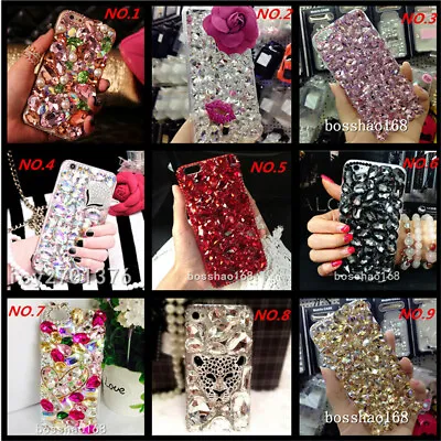 For Apple IPhone 12 13 14 15 Pro Max Bling Crystal Phone Back Case Cover & Strap • $11.98
