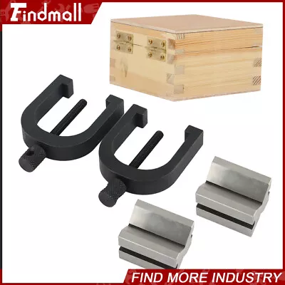 V-Block And Clamp Set Hardened Steel 90 Degree Angle 1-5/8  X 1-1/4  X 1-1/4  • $36.65