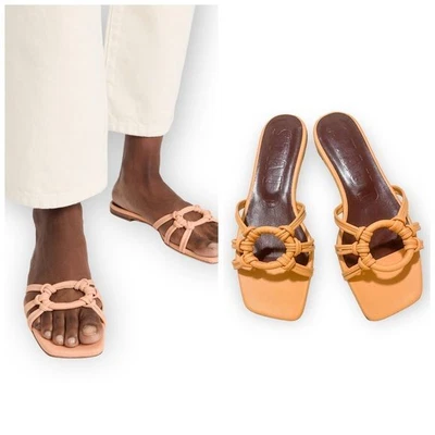 $185 • Buy NIB STAUD Adeline Napa Leather Flat Sandals Size 39EU