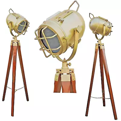 Nautical Spot Light Antique Tripod Lamp For Home Decor Designer Lamp • $115