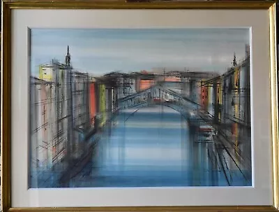 Sacha CHIMKEVITCH 1965 Techniq. Mixed On Paper Venice Rialto Bridge 67x86 • $905.72