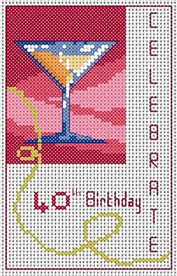 £7.25 • Buy 40th Birthday Card Kit, Counted Cross Stitch Kit, Card 8  X 6 