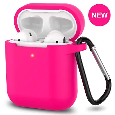 For Apple AirPods Case 1/2 Silicone Protector Shockproof Full Cover + Keychain • $2.95