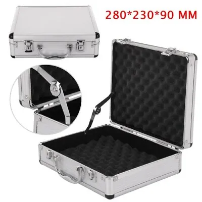 Large Hard Aluminium Flight Case Foam Lockable Tool Camera Storage Gun Carry Box • £14.99