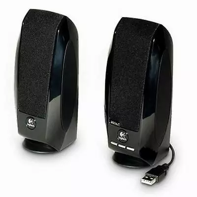 USB Digital Speaker System Portable Logitech S150 2.0 5W RMS Black +Travel Bag • £19.20