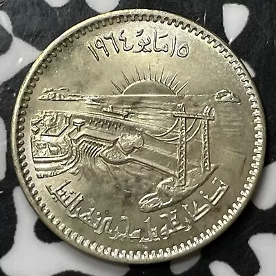 (1964) Egypt 5 Piastres Lot#D7805 Silver! High Grade! Beautiful! • $15