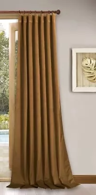 StangH Gold Brown Velvet Curtain 52  X 120  Long Classic Home Decor 1 Panel • $21.24