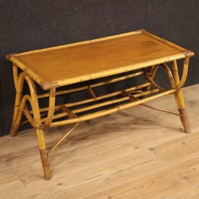 Coffee Table Bamboo Wood Italian Design Furniture Modern Vintage 20th Century • $2450