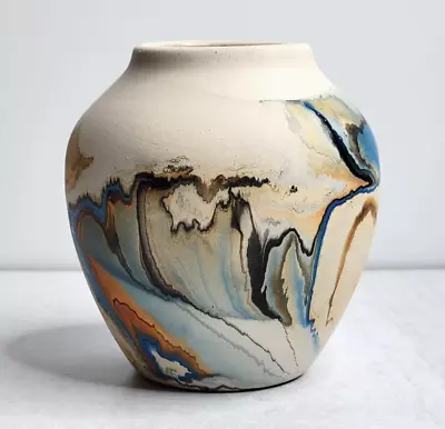 Nemadji Pottery Multi Color Swirl Small Vase • $25
