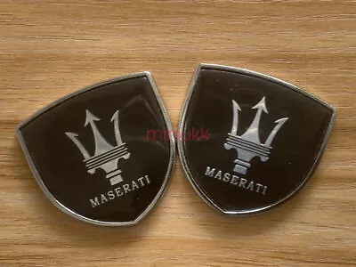 2pc For Maserati VIP Black Metal Side Rear Car Sticker Fender Emblem Badge 3D • $17.99