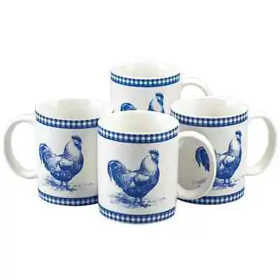 Vintage Farmhouse Coffee Mug Set Of Cups Country Rooster Decorative Porcelain • $24.50