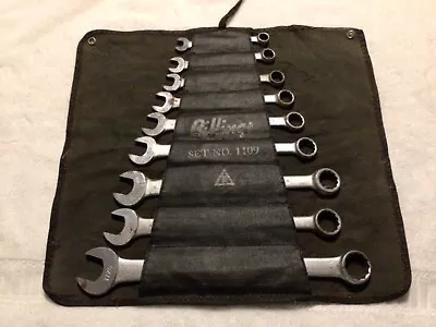 Vintage BILLINGS VITALLOY Complete Wrench Set (9) Open/Box End W/cloth Carrier • $100