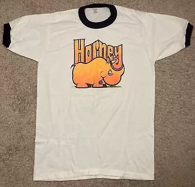 True Vintage 1972 Horney Rhino Graphic T Shirt R Crumb Roach Single Stitch USA • $164.95