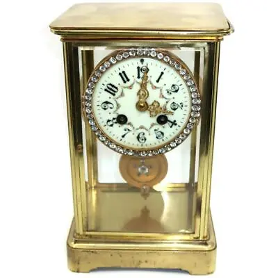 Samuel Marti & Cie Medaille D'Argent 1889 Jeweled Porcelain Faced Mantle Clock • $1304.99