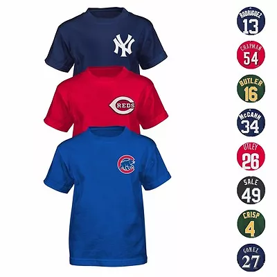 MLB Majestic Player Name & Number Jersey T-Shirt Collection Boys Size (4-7) • $3.99